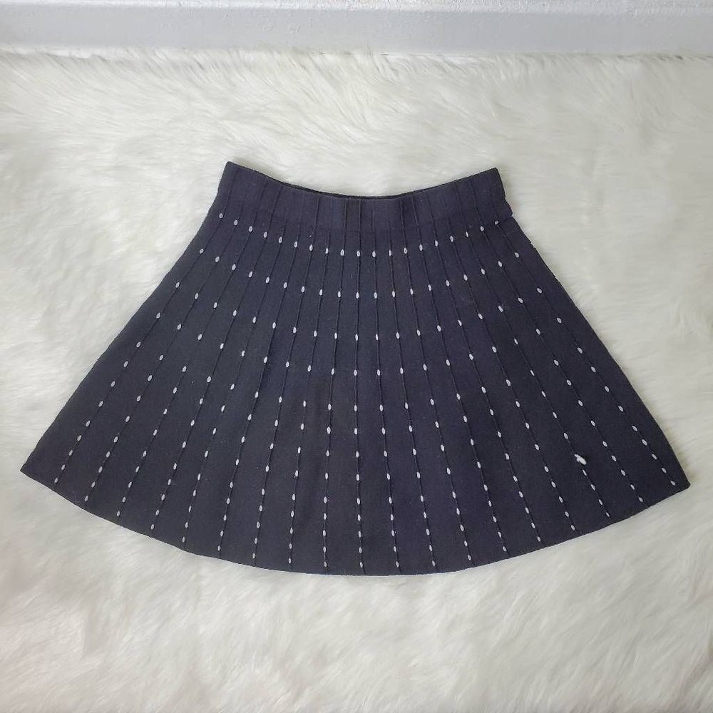 ZARA Basic circle skirt in black with white dots size M